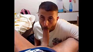 Big Moroccan dick long blowjob wide cum on face